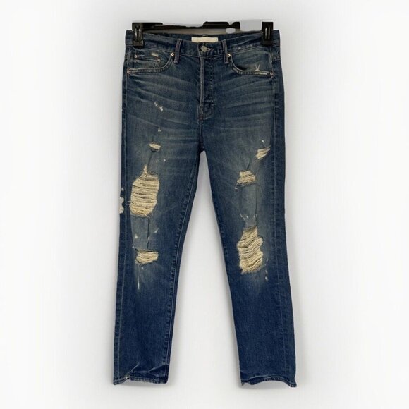 Mother Superior Womens Jeans 25 Blue‎ Denim The Saint Soul Seeker Distressed - Picture 1 of 15